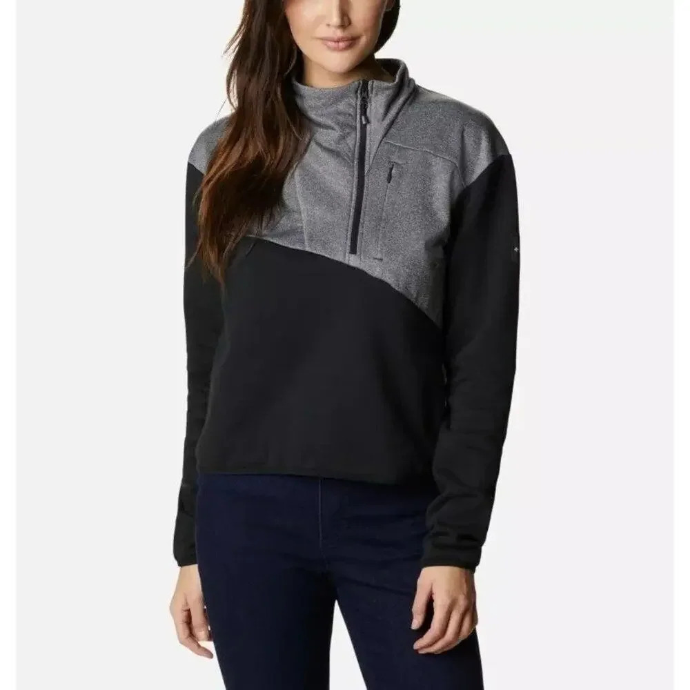 NWT Columbia Lodge Hybrid Pullover in Black Heather XL